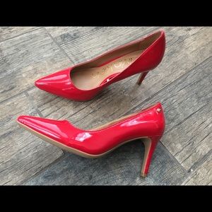Calvin Klein red heel pumps 3” heel